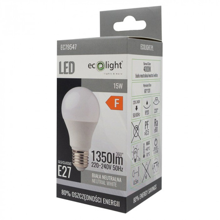 LED-Lampe A60 E27 15W 1350lm 4000K Neutral Ecolight