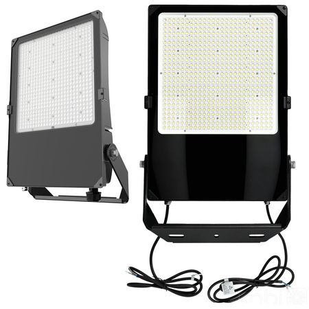 LED-Außenstrahler Garten 500W 77500lm 4000K Neutral Dimmbar 60° IP66 IK08 Schwarz US Kobi