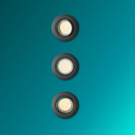 3x LED GU10 Einbauleuchte Aluminium Rund Schwarz Peridot Philips