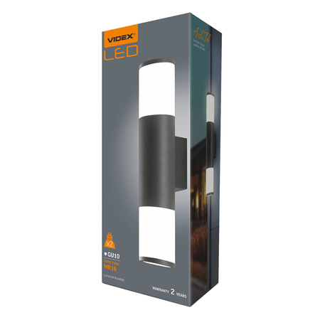 Außenwandleuchte IP54 2x GU10 Grau Videx