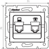 Computer- und Telefonbuchse RJ45 RJ11 Quadratisch Graphit LOGI Kanlux