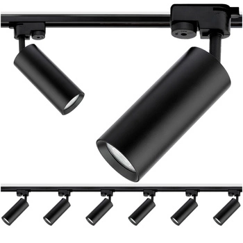 2m Stromschiene + 6x Schienenstrahler GU10 Schwarz RITI LUMILED