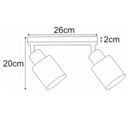 Deckenleuchte auf einem Streifen 2xE27 K-4781 aus der TROY GOLD KAJA-Serie
