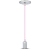 Pendelleuchte Leuchte E27 Chrom Schirm mit rosa Kabel Hängend VT-7338 V-TAC