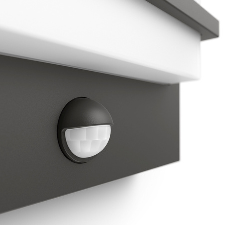 Garten LED-Wandleuchte PETRONIA 3.8W Bewegungsmelder 2700K Warm IP44 Anthrazit PHILIPS