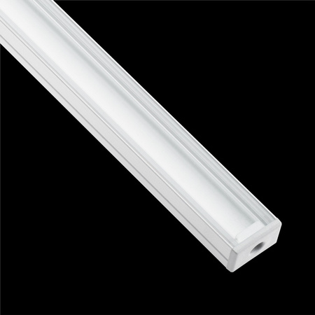 Profil aus eloxiertem Aluminium für LED KM35 Silber Aufbaumontage 2m + transparente Abdeckung + Endkappen