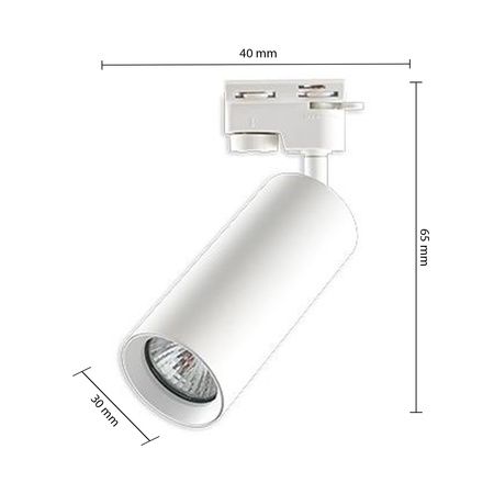 Weiße GU10-Schienenleuchte für Dreiphasenschienen