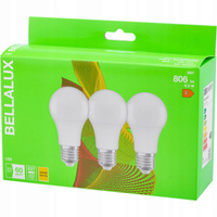 3x LED Leuchtmittel E27 A60 8,5W = 60W 806lm 2700K Warm 200° BELLALUX