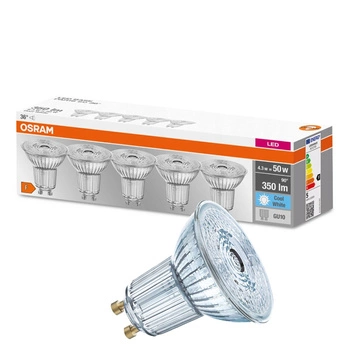 5x GU10 LED Lampe 4.3W = 50W 350lm 4000K Neutral 36° OSRAM Sockel