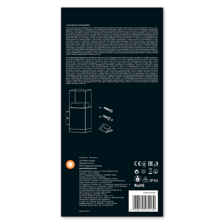 Einfache Gartenwandleuchte DOŁ Wandleuchte LED 9W 3000K Endura Style Crystal LEDVANCE