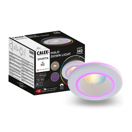 LED-Deckeneinbauleuchte Weiß Halo SMART WiFi 6,5W 340lm RGB+CCT TUYA CALEX