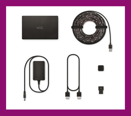 Smart RGBIC LED-Streifen für 75"-85" Monitor TV mit HDMI Sync Box Wi-Fi WiZ