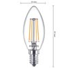 3x LED Lampen E14 Kerze B35 4.3W = 40W 470lm 2700K Warm FILAMENT Philips