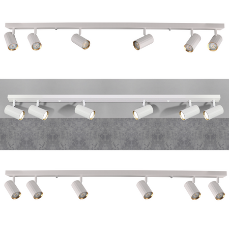 Wand- und Deckenstrahlerleuchte 6x GU10 Weißgold NICEA Sanico Goldlux