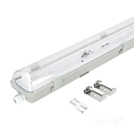 Hermetische LED-Leuchte G13 IP65 Grau Hermic Kobi