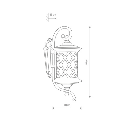Gartenlampe Wandlampe LATERNE 6911 E27 IP23 Schwarz Kupfer Nowodvorski