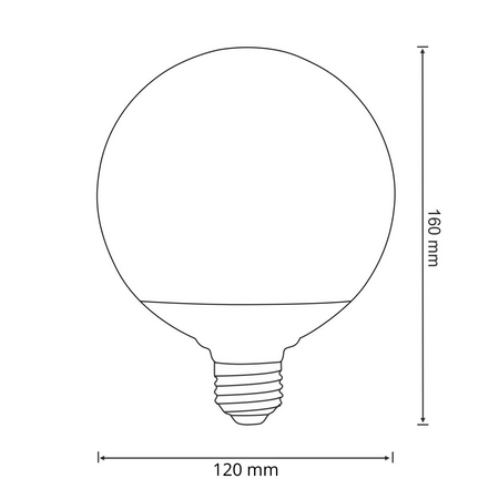 LED Leuchtmittel E27 G125 16W = 100W 1521lm 3000K Warm 220° GOLDLUX (Polux)