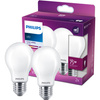 Set mit 2x LED-Glühbirne E27 A60 8,5W = 75W 1055lm 4000K Neutralfaden milchig PHILIPS
