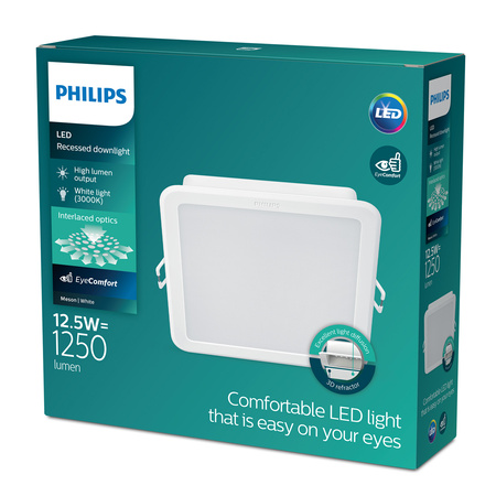 LED-Panel LED-Einbauleuchte 12,5W 900lm 3000K Weiß Meson Philips