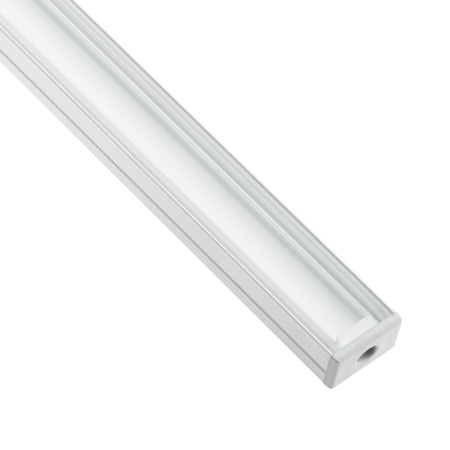 Profil aus eloxiertem Aluminium für LED KM35 Silber Aufbaumontage 2m + transparente Abdeckung + Endkappen