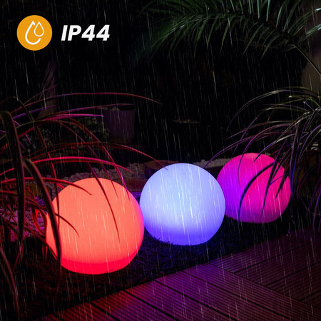 LED ATRIS Solar Gartenlampe angetrieben oberirdisch weiße Kugel 30cm RGB LUMILED