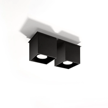 QUAD 2 2xGU10 Halogen-Anbauleuchte Minimalist Schwarz SOLLUX