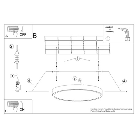 LED Plafond Deckenleuchte 23W 3000K Warm Round 230V Onyx Sollux