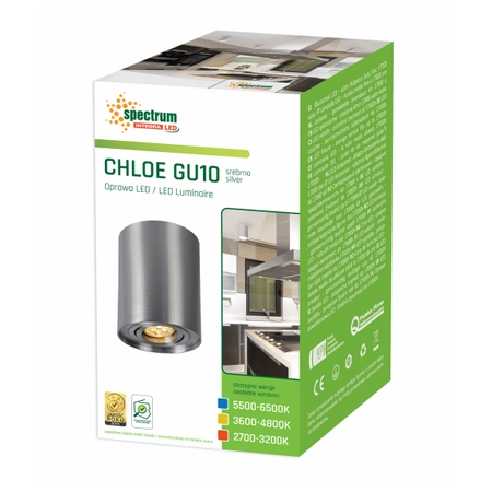 LED-Aufbauleuchte CHLOE GU10 SPECTRUM RUND SILBER