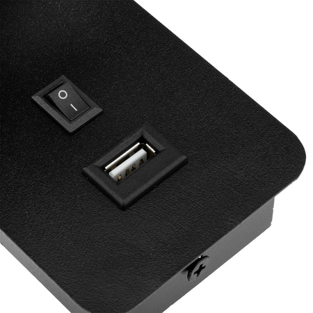 GU10 RING Wandleuchte mit USB und Schalter schwarz