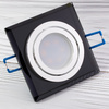 HALOGEN Einbaustrahler, beweglich Quadrat Glas Schwarz ARIAN + GU10 LED 6W 4000K LUMILED