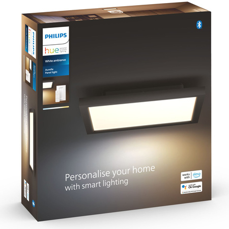 LED-Anbaupanel Aurelle Schwarz 19W CCT 30cm PHILIPS HUE Bluetooth + Dimmschalter