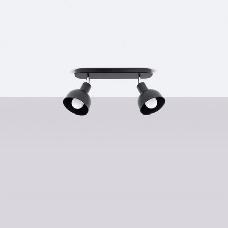 Deckenleuchte ELBA 2xE27 Reflektor Beweglich Schwarz Loft SOLLUX