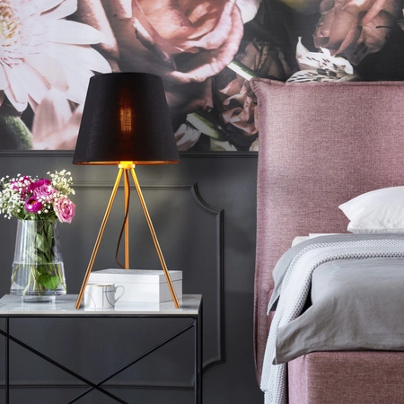 Tischlampe E27 Schwarz Gold ELENA Sanico Goldlux