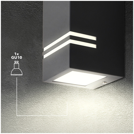 LED-Gartenleuchte QUAZAR 11 GU10 IP44 KOBI ALUMINIUM GRAU