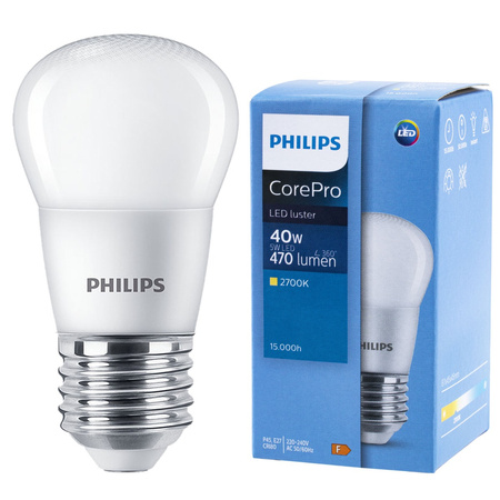 E27 LED Lampen 5W = 40W 470lm 2700K Warm BALL PHILIPS