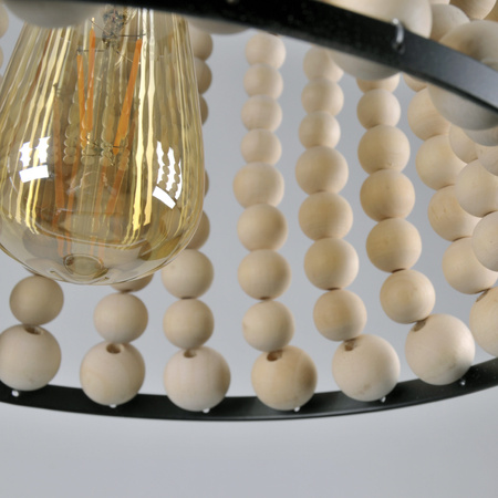 Deckenpendelleuchte BRENA 1xE27 Überhang Schwarz Holz GOLDLUX (Polux)