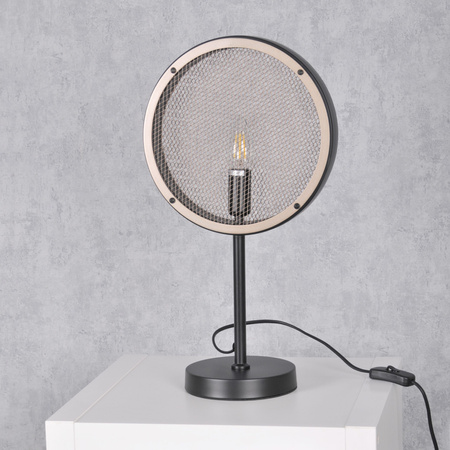 ARETE E14 Schwarz-Goldene Tischleuchte GOLDLUX (Polux)