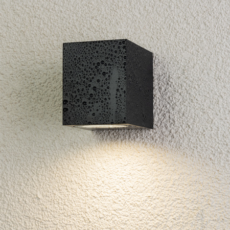 Wandleuchte Außen GU10, Garten-Wandleuchte Schwarz Quadratisch ALLIUM LUMILED
