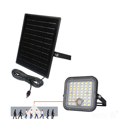 Outdoor Solar LED Fluter 10W 1500lm 4000lm Neutral 120° mit Bewegungs- und Dämmerungssensor IP65 Schwarz MHCS Kobi
