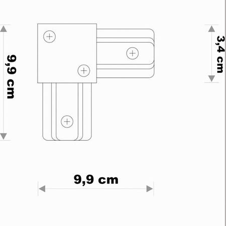 Winkel-Eckverbinder für Dreiphasen-Sammelschienen schwarz