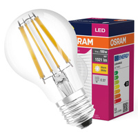 E27 A60 LED Lampen 11W = 100W 1521lm 2700K Wärme 360° OSRAM Filament