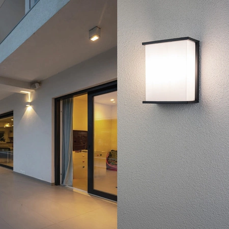 Wandleuchte Außen 2x E27, Garten-Wandleuchte rechteckig LEVIS LUMILED