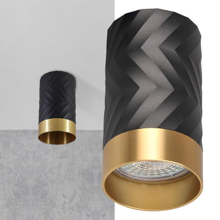 Spot GU10 Schwarz Gold ARRAS Sanico Goldlux Anbauleuchte