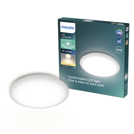 LED Plafond Deckenlampe 20W 2000lm 2700K Warm Star Effekt Moire CL200 Philips