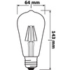 LED Lampen E27 ST64 6.5W = 60W 806lm 2700K Warm 300° Glühfaden OSRAM