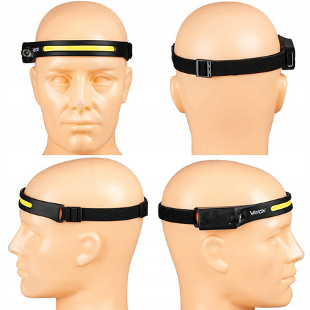 Wiederaufladbare LED-Stirnlampe COB+XPE 350lm IPX4 mit Bewegungssensor 5 Modi VAYOX