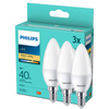 3x LED Lampen E14 Kerze B35 4.9W = 40W 470lm 2700K Warm Philips