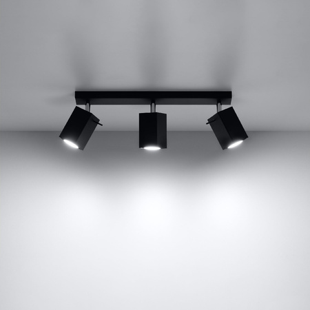 Anbauleuchte MERIDA 3 3xGU10 Reflektor Halogen Beweglich Minimalistisch Schwarz SOLLUX