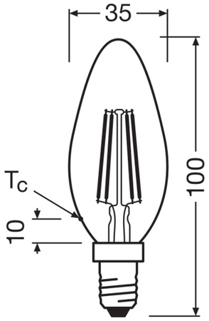 LED Lampen B35 E14 4W = 40W 470lm 4000K Neutralweiß FILAMENT LEDVANCE