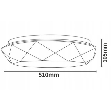 LED-Deckenleuchte Deckenleuchte DIAMOND 72W 4680lm 51cm Vito + Fernbedienung 3000K-6400K
